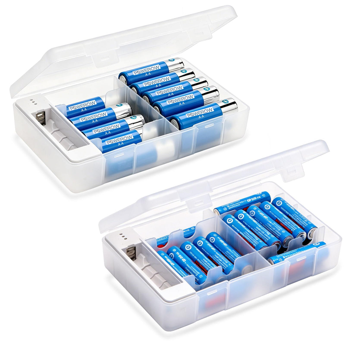 2 Pack Battery Organizer, Battery Storage Case for AA AAA - Image 1