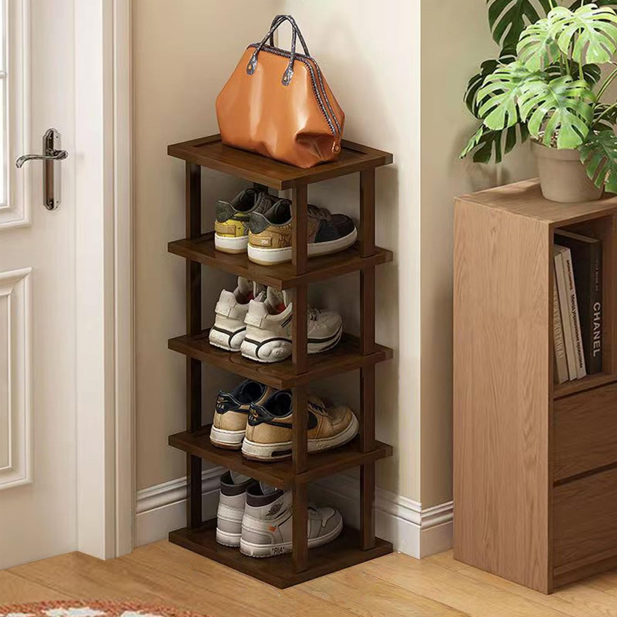 Vertical Shoe Rack - Tall Narrow Shoe Rack Organizer - Image 1