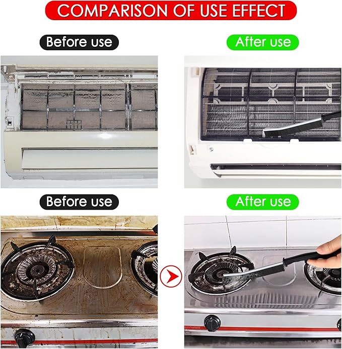 OTIFO® Hard Bristle Crevice Cleaning Brush, Small Cleaning Brushes, Grout Cleaner, Toilet Brush, Skinny Gap Cleaning Tools for Household Use, Bathroom, Kitchen Gap Brush (2-pcs)