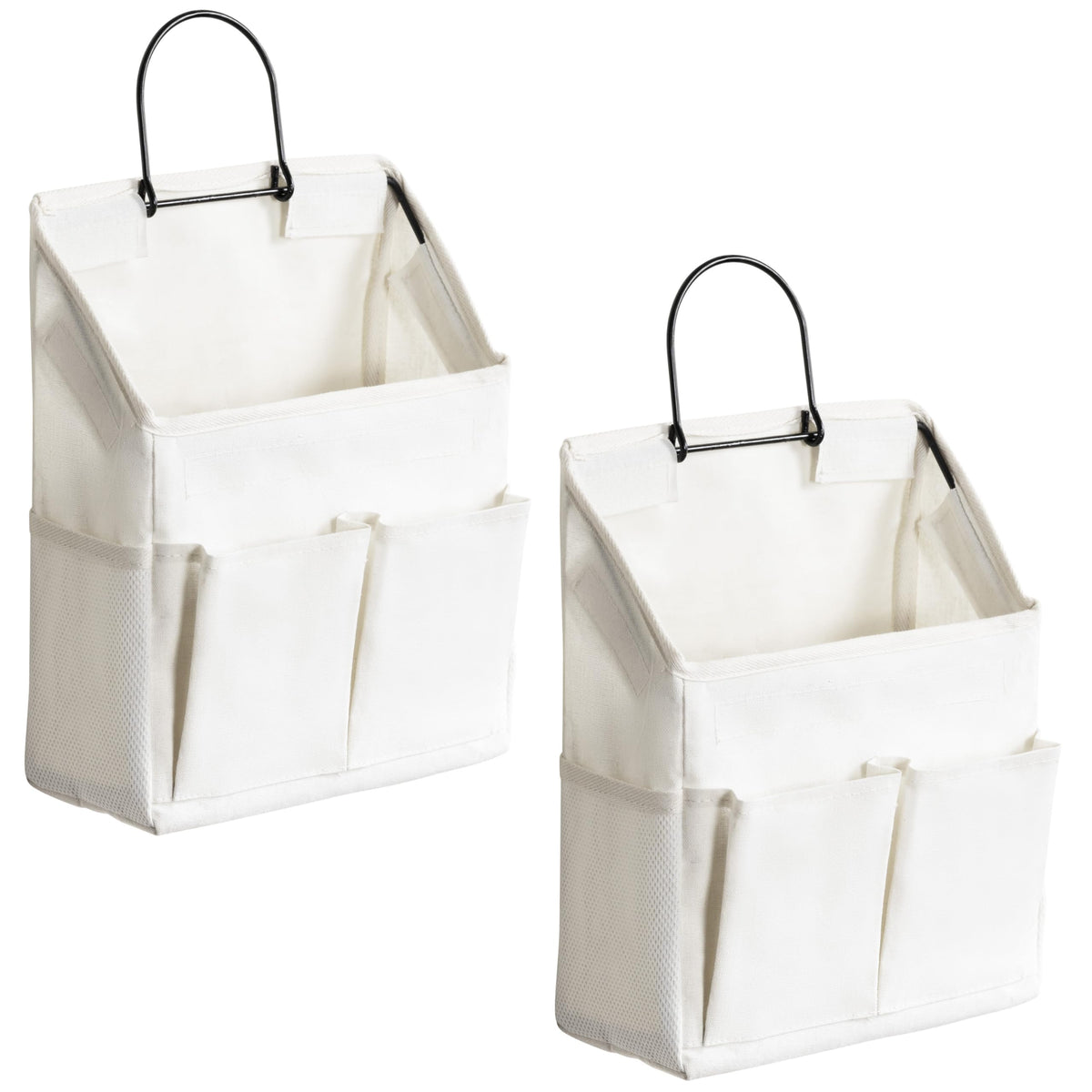 2pcs Small Wall Hanging Storage Bag, Pure White - Image 1