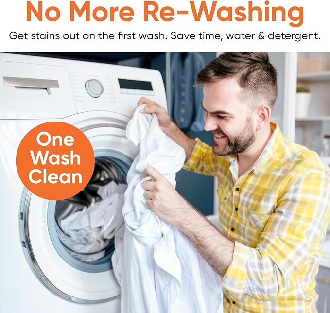 Pre-Wash Stain Remover Spray with Brush, Colered Cloth Detergent, Garment Cleaning Stain Cleaner, 2 Pack