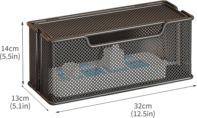 Cable Management Box,Desk Cable Organizer Box,No Installation Wire Cord Box Hider,Metal Mesh Cord Holder for Desk TV Computer USB Hub System to Cover and Hide & Power Strips & Cords