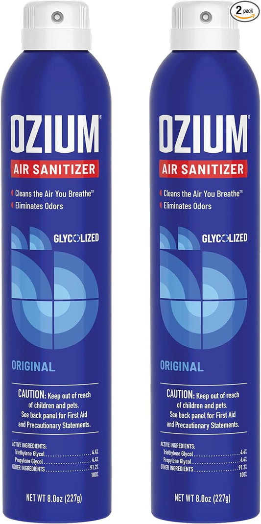 Ozium 8 Oz. Air Sanitizer & Odor Eliminator for Homes, Cars, Offices and More, Original Scent, Pack of 2