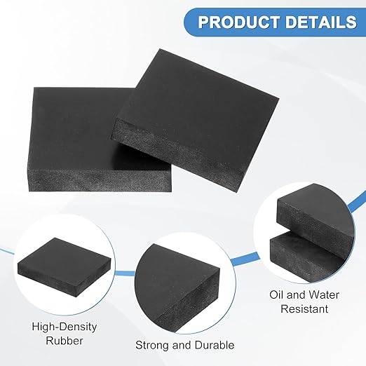 4-Pack Rubber Anti Vibration Pads 2" Non-Slip Square Vibration Isolation Pads Anti Noise Shock Absorbing Mats for Washing Machine/Dryer/HVAC/Air Conditioner [ 0.4" Thickness]