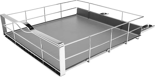 simplehuman 20 inch Pull-Out Cabinet Organizer, Heavy-Gauge Steel Frame,Silver