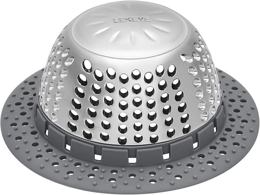 LEKEYE Drain Hair Catcher/Bathtub Drain Cover/Drain Protector for Pop-Up & Regular Drains(Patented Product)