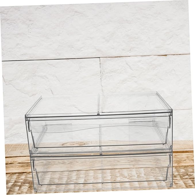 2pcs Acrylic Makeup Storage Organizer Stackable Space-saving Desktop Storage for Cosmetics and Accessories for Neat and Orderly Vanity Bathroom Use
