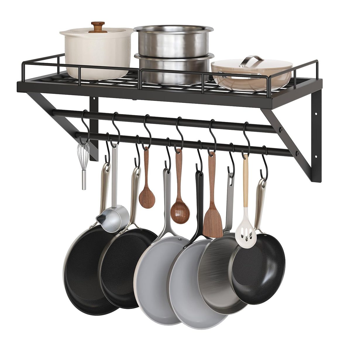 YATINEY Wall Mounted Pot Rack, 23.8 Inch Pot and Pan | All Products - Image 1