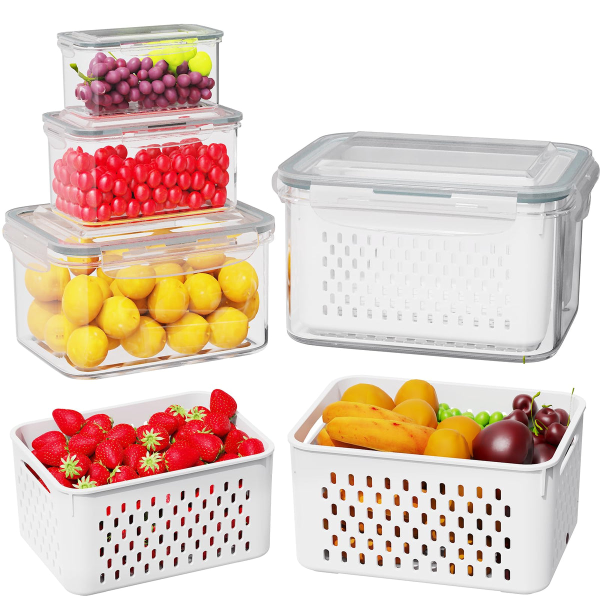Dayacoco Fruit Storage Containers for Fridge 4 Pcs w | All Products - Image 1