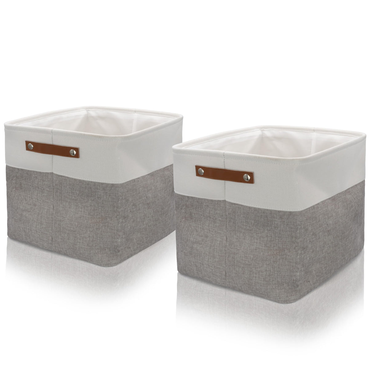BROOKSTONE, 2 Pack Storage Bins with Handle - Image 1