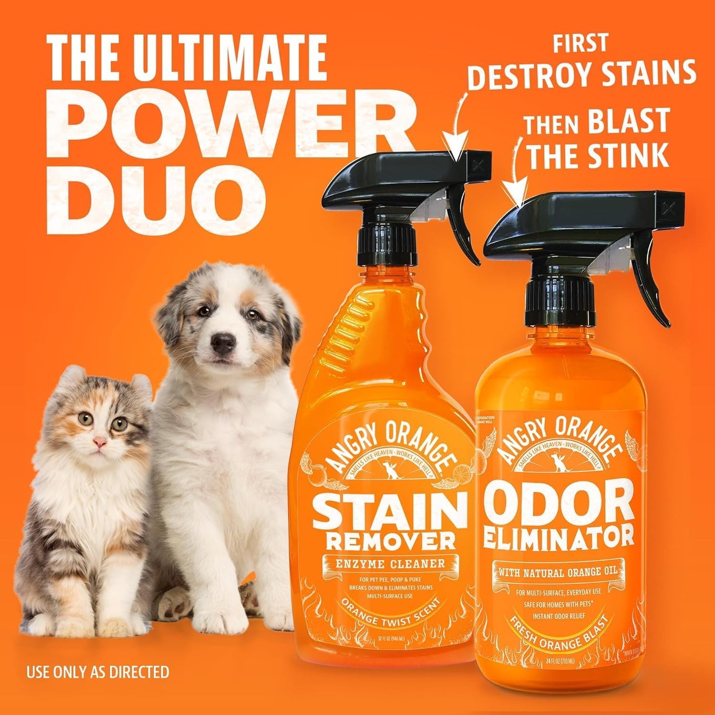 Angry Orange Pet Odor Eliminator & Stain Remover – Natural Citrus Cleaner for Dog & Cat Urine (24 oz) | Fixory911