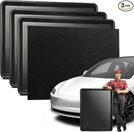 3-Pack Oil Drip Pan for Under Car – 26.8"x20.5" Large Flexible Oil Trays with Spill Mat, Reusable Car Oil Drain Pan, Heat Resistant Floor Catcher for Auto & Home Use
