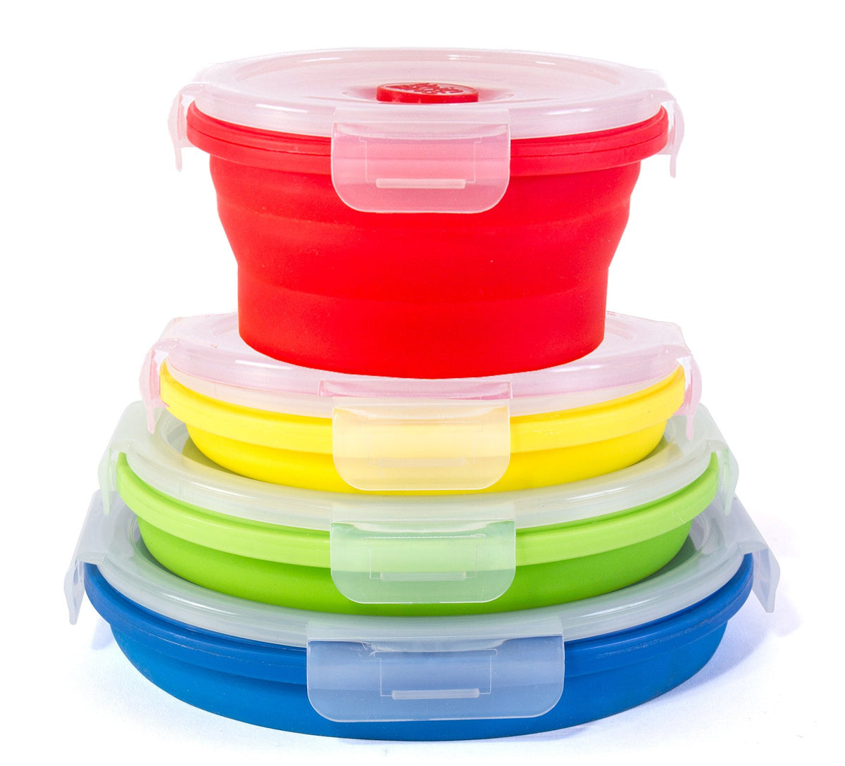 Thin Bins Collapsible Containers Set of 4 Round Silicone Food - Image 1