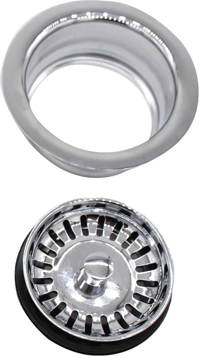 Westbrass A2089SEV-26 3-1/2" Kitchen Sink Waste Disposal Drain Flange and Basket Strainer, Polished Brass