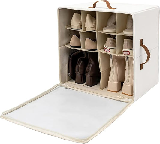 StorageWorks Shoe Organizer for Closet, Shoe Cubby Storage Containers, White, Medium