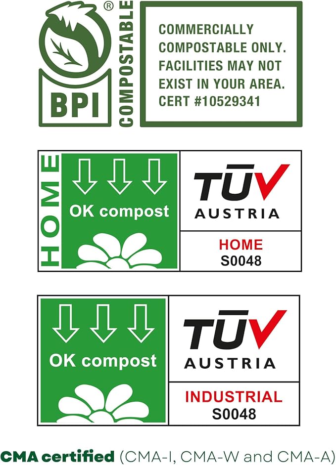 bioMat 3 Gallon Compostable Food Scrap Bags, 125 Count, Compost Bags for Kitchen Compost Bins, BPI ASTM D6400 and CMA Certified Biodegradable Trash Bags