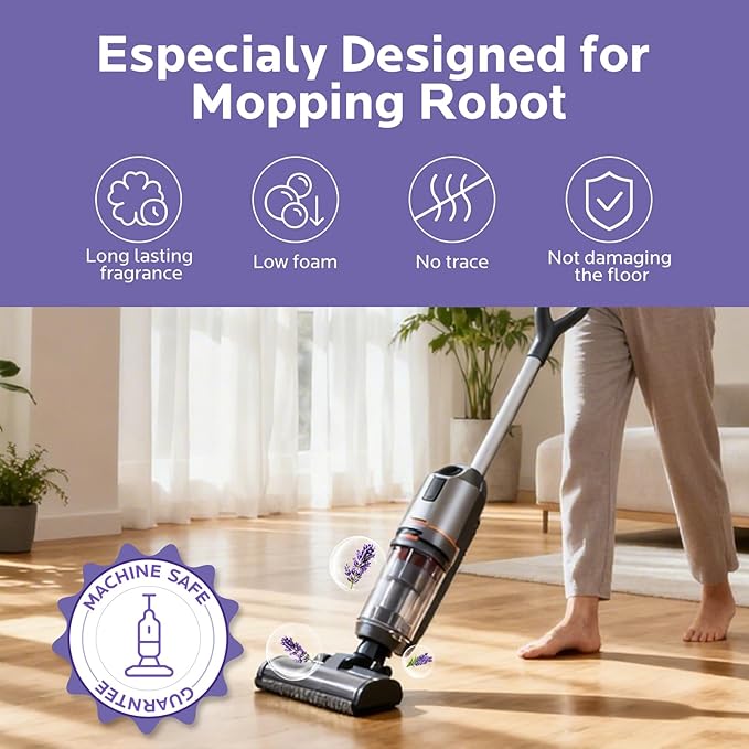 Floor Cleaning Solution,82 Fl Oz - Compatible with Tineco S3/S5/S7 Pro & iFloor 3/5 (No Steam),Low-Foam Pet & Kid Friendly（Lavender Scent）