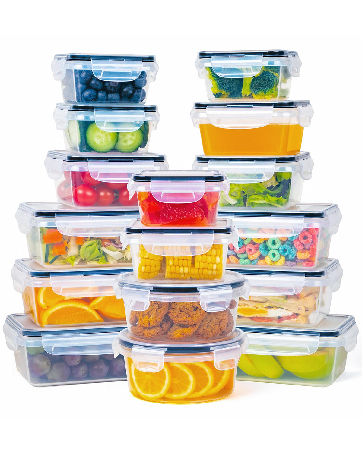 FOOYOO 32 Piece Food Storage Container with Lids (16 Containers + - Image 1