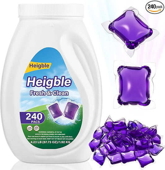240 Count Laundry Detergent Pods Bulk Laundry Detergent Soap Pacs Ultra Concentrated for Clean Clothes Stain Fighting Fresh Scent(Lavender Scent)