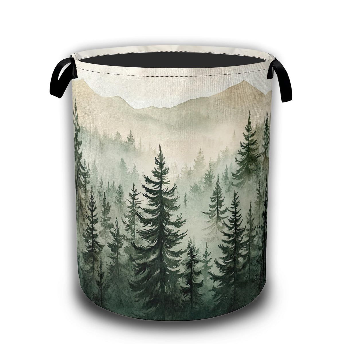 Misty Forest Landscape Laundry Basket,Waterproof | Home Organization - Image 1