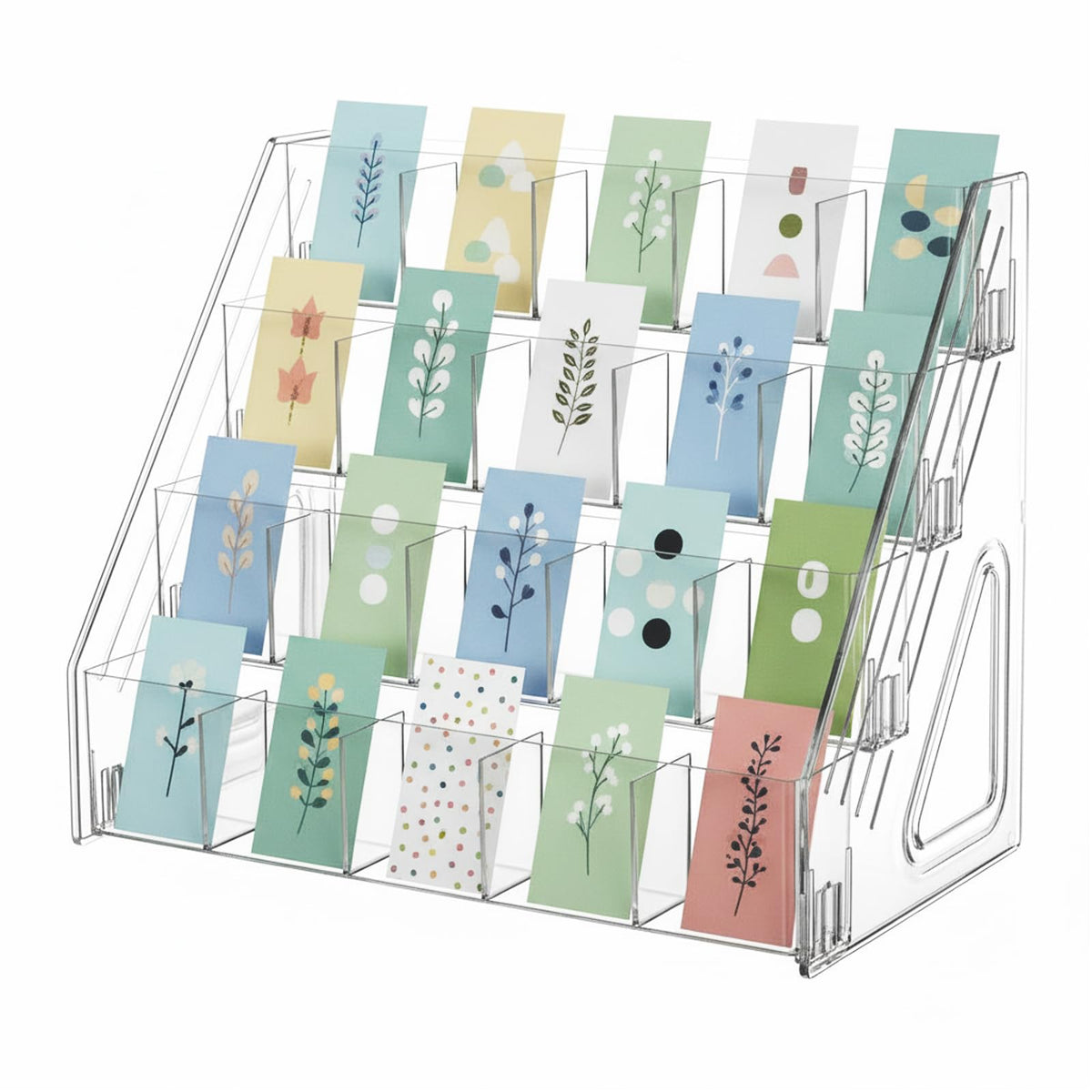 Sticker Display Stand, 4-Tier Acrylic Bookmark Holder Organizer - Image 1