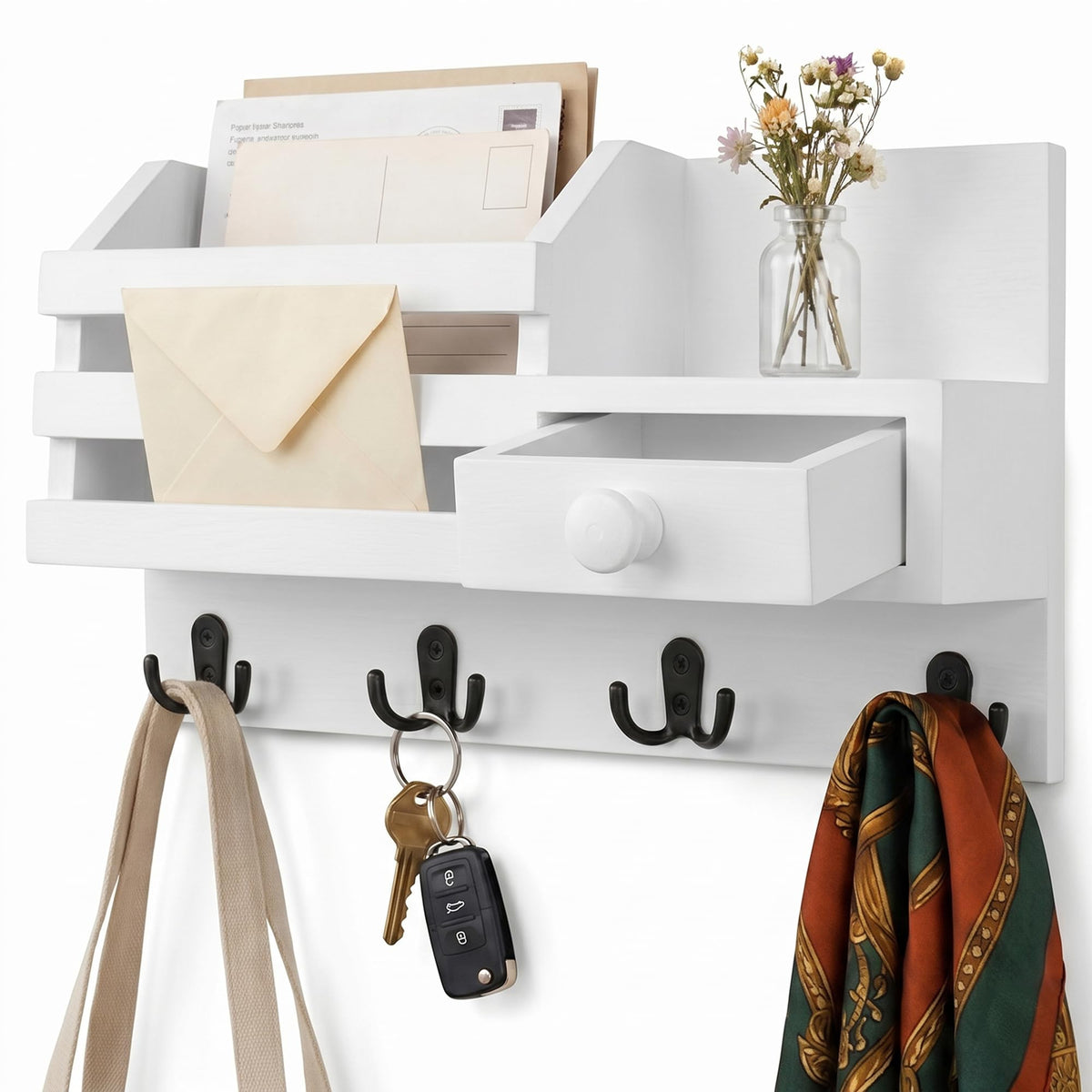 Key Shelf Mail Holder White - Image 1