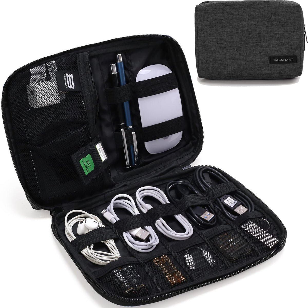 BAGSMART Travel Electronics Organizer, Phone SD Card - Image 1