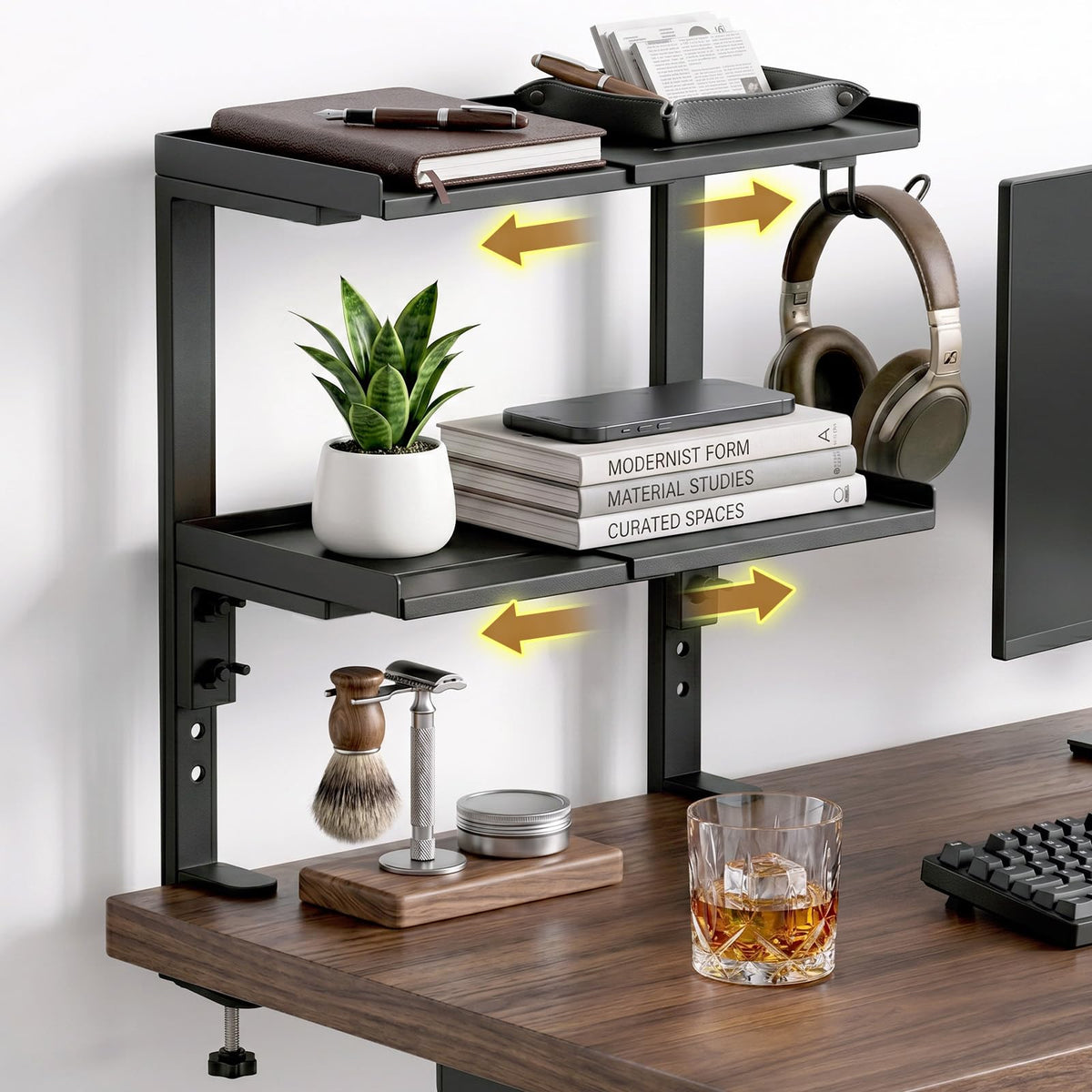 Expandable Clamp on Desk Shelf, Desktop Organizer | Home Organization - Image 1