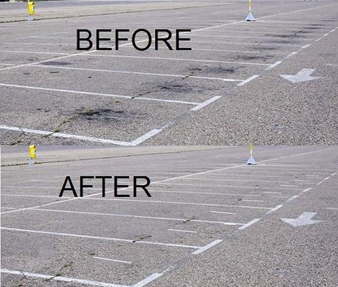 Concrete Oil Stain Remover Eco-Friendly Bio-Remediates and Removes Oil & Grease Stains on Concrete and Asphalt Driveways, Garages, Pavers, Patios, Parking Lots and Streets(2 LB)