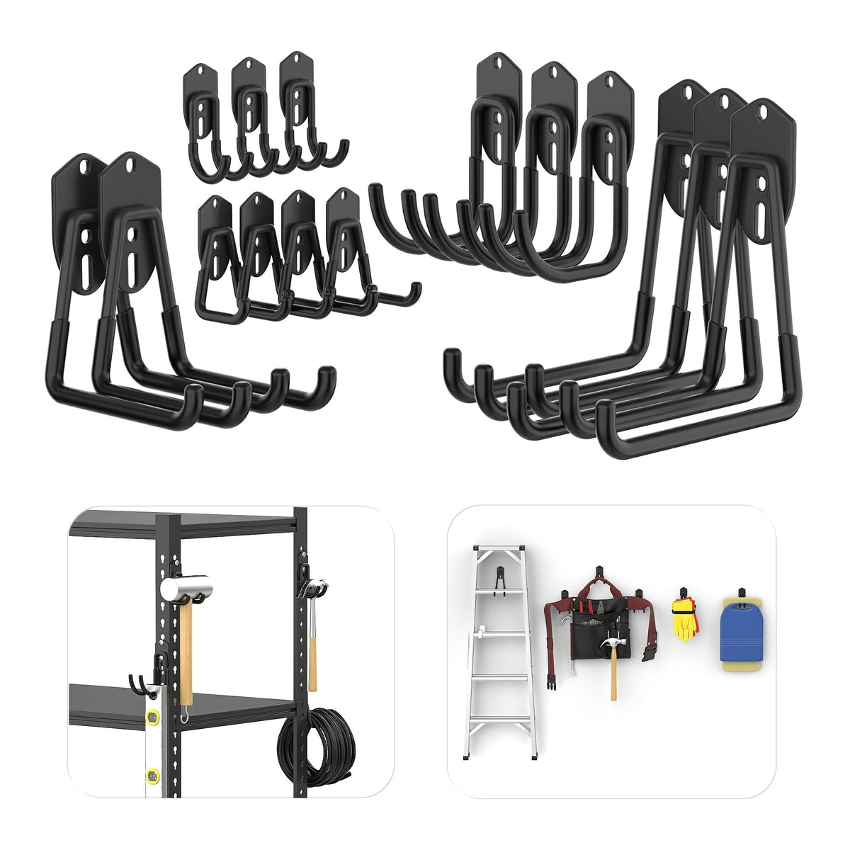 TORACK 15 PCS Garage Storage Hooks, Shelving Hooks | Garage Storage - Image 1