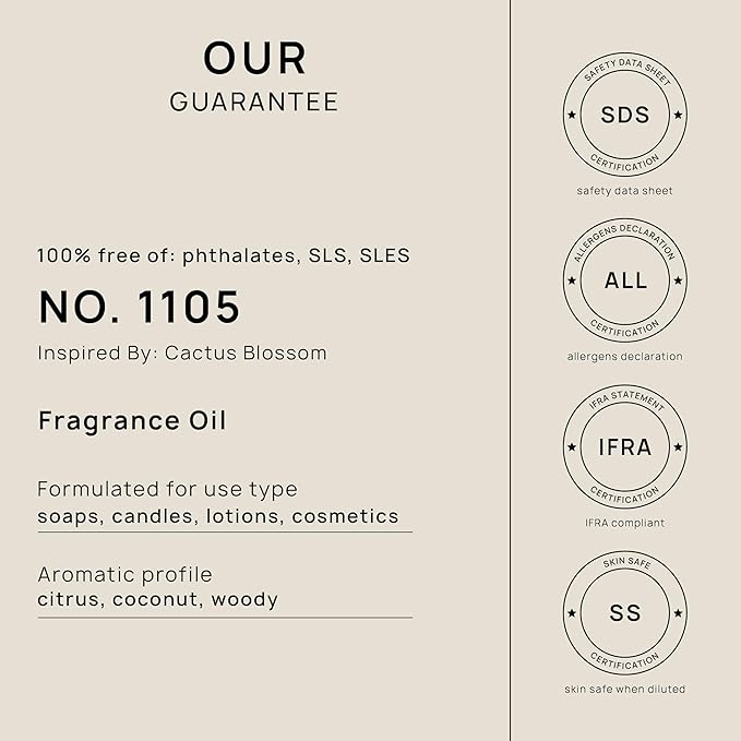 VINEVIDA [32oz] Cactus Blossom Fragrance Oil for Candle Making - Made in USA Scents for Soap Making - Natural Candle Oil