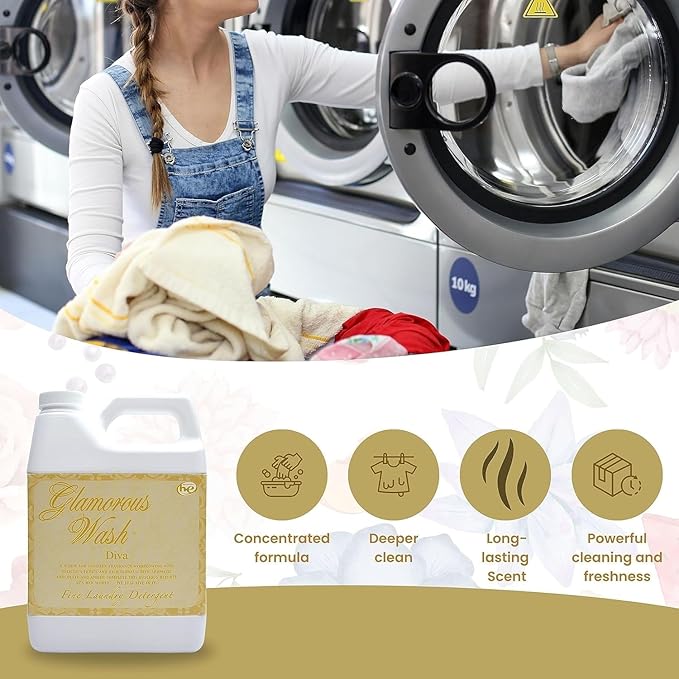 Tyler Glam Wash Laundry Detergent, Diva, Liquid, 32 Fl Oz HE Safe w/Dryer Sachet Pouch om