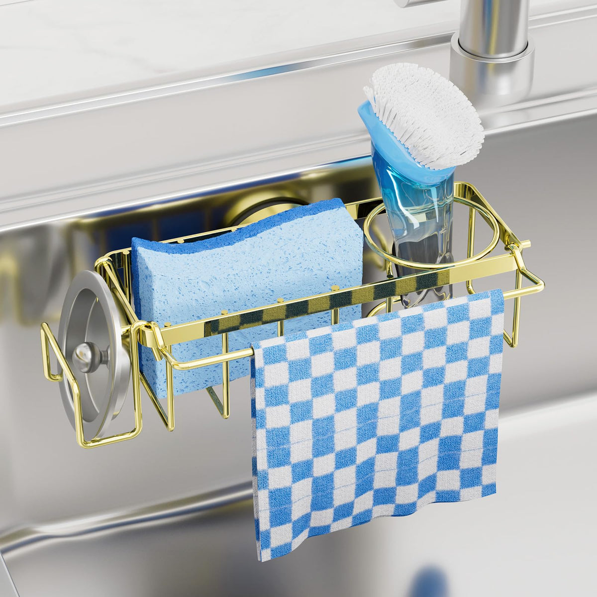 TAILI 4-in-1 Sink Caddy for Kitchen Sink with Strong Suction - Image 1