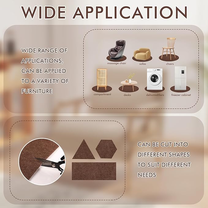 Round Recliner Pads for Hardwood Floors, Non Slip Recliner Grippers, Furniture Pads Floor Mats for Carpet, Anti Slide Office Chair Mat for Floor Protector, 30"x30" (1 Pack Brown