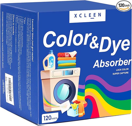 Color Absorber Laundry Sheets 120 Count, Dye Catcher to Prevent Clothes from Smearing, Fragrance Free Color Trapping Sheets for Home School or Apartment