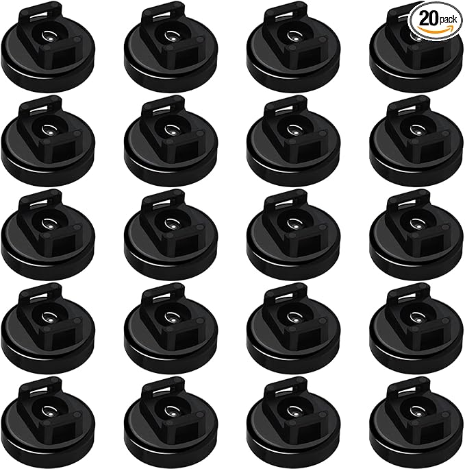 Magnet Zip Tie Mount Magnetic Zip Ties Mount Holder Strong 1-Second Magnetic Snap Installation Heavy-Duty Cable Tie Mounts for Car Boat Workshop Home Office (20pcs, D20 0.78IN)