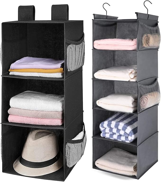 MAX Houser Hanging Closet Organizer, Hanging Sweater Organizer,Foldable Hanging Shelves for Closet