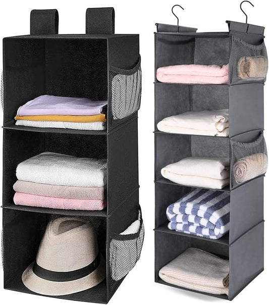 MAX Houser Hanging Closet Organizer, Hanging Sweater Organizer,Foldable Hanging Shelves for Closet