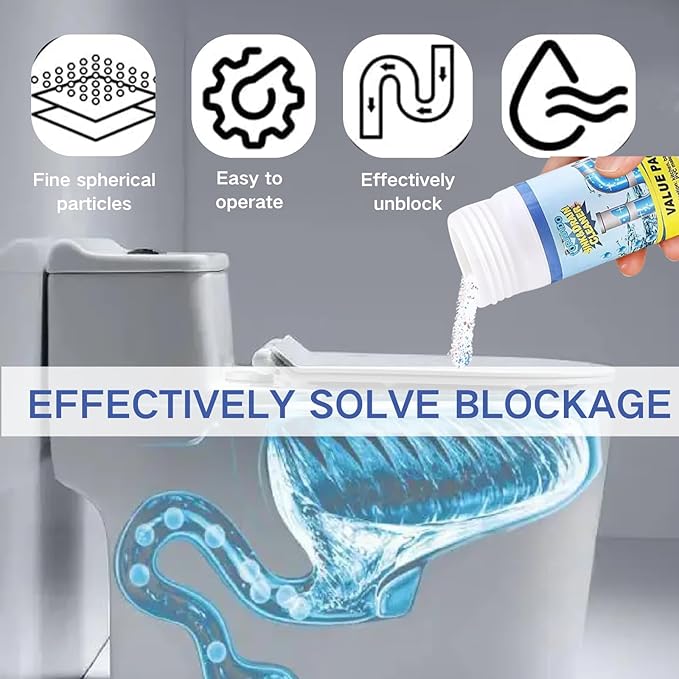 2Pcs SINK&DRAIN CLEANER Wild Tornado Pipe Dredge,Powerful Sink and Drain Cleaner Powder,For Quick Foaming Cleaning Agent For Kitchen, Bathroom & Toilet Pipes