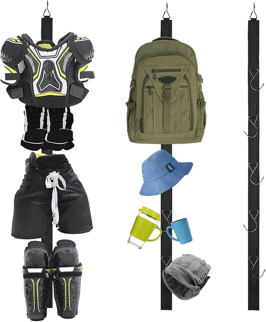 Hockey Drying Rack,Hockey Training Equipment Gear Organizer,Portable Sports Hanging Straps with 5 Hooks,Ice Hockey Gifts for Men Boys Mom.Hockey Hanger for Home Travel Outdoor.Hockey Accessories