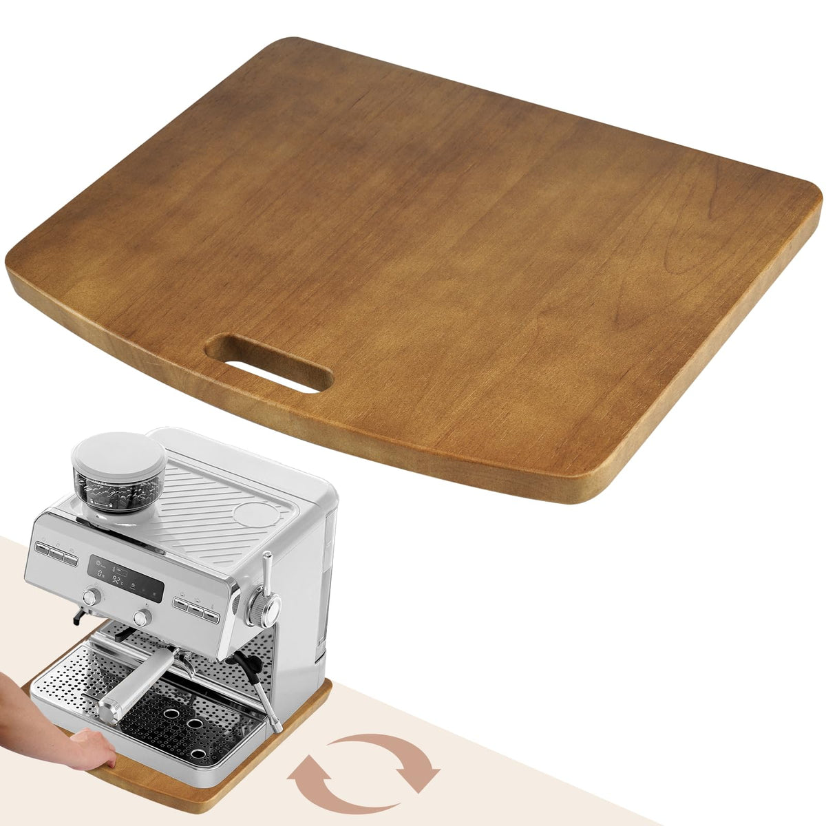 Sliding Tray for Coffee Maker - Solid Wooden Appliance - Image 1