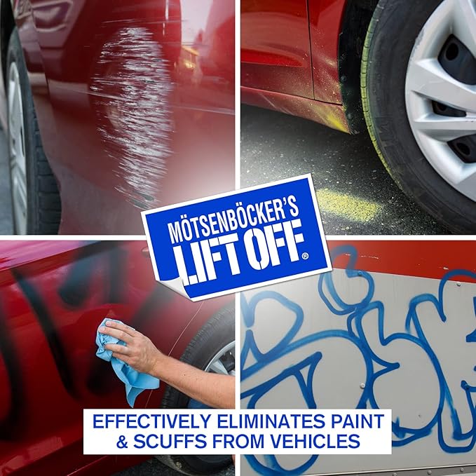 Motsenbocker's Lift Off 45406 Paint Scuff and Graffiti Remover – Easily Removes Paint Scuffs, Spray Paint, and Acrylic from Cars, Trucks, Boats, RVs & More – 16 fl oz