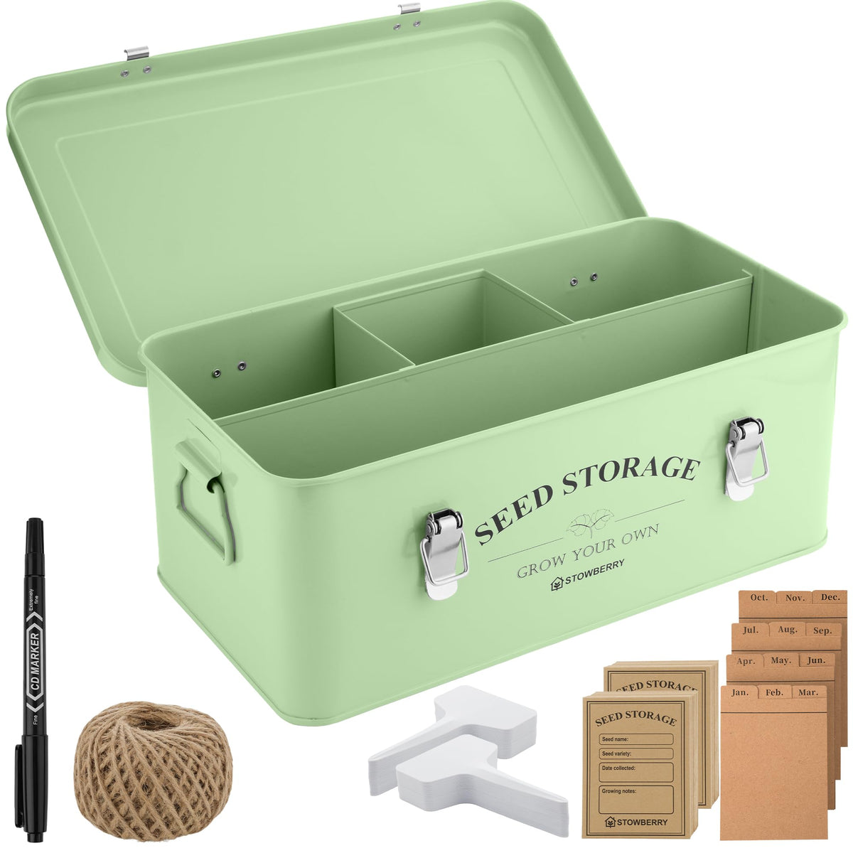 Seed Storage Box Organiser - Seed Tin with Over 200 Accessories - Image 1