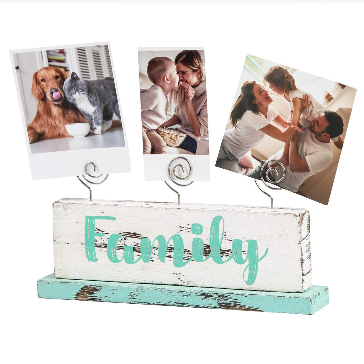JACKCUBE Design Multi-Photo Display Boho Tabletop Decor Wooden - Image 1