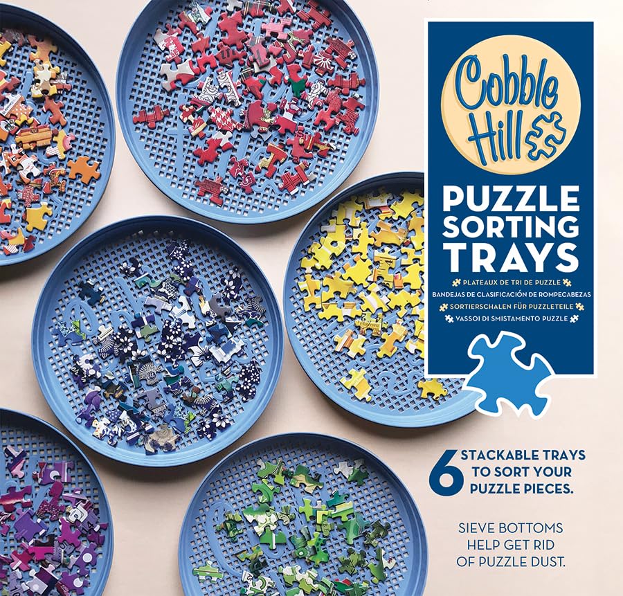 Cobble Hill Puzzle Sorting Trays - 6 Stackable Trays for Sorting - Image 7