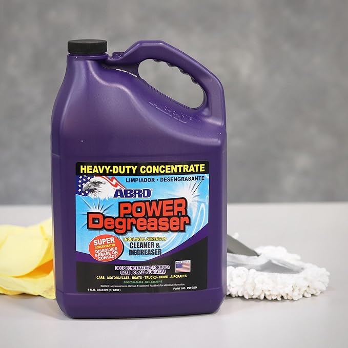 ABRO Heavy Duty Power Degreaser, High Performance Multifunctional Auto Engine Degreaser for Quick and Easy Removal of Grease, Oil, Dirt &Grime, Engine Cleaner and Degreaser, 6 Pack Case, 1 Gallon