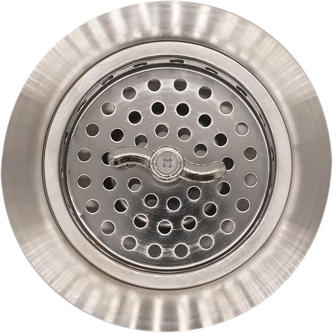 Westbrass D213-07 3-1/2" Wing Nut Twist Style Large Kitchen Sink Basket Strainer, Satin Nickel