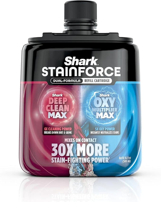Shark StainForce Dual-Formula Refill Cartridge, Stain & Odor Remover for Shark StainForce Portable Stain Cleaner, for Carpet, Area Rug, Upholstery, Cars, 16.9oz, HXCM500