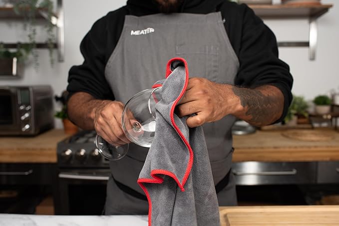 MEATER Microfiber Kitchen and BBQ Towel: Reusable, Absorbent, Durable, and Soft | Perfect for Cooking, Grilling, and Cleaning | 23.5" x 15.6" (Pack of 2)