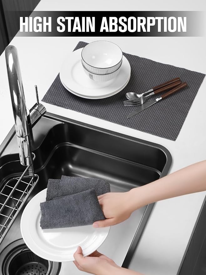 Fantasticlean Tear-Away Microfiber Cleaning Cloth Roll, Reusable Washable Kitchen Towel and Place Mats, Thick Dish Cloths